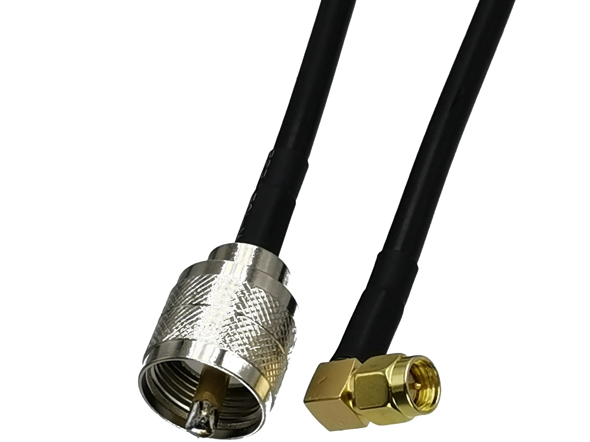 

1pcs RG58 SMA Male Plug Right Angle to UHF PL259 Male Plug RF Coaxial Connector Pigtail Jumper Cable New 6inch~5M