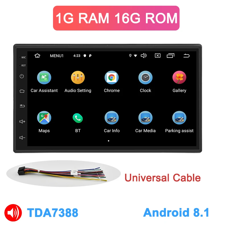 Power cable wifi 8.1 Android 9,0 2 Din Автомобильный Радио Мультимедиа Видео плеер Универсальный Авто Стерео gps для мазида Лада Ниссан Хундай Киа тоята CR-V - Цвет: Power cable wifi 8.1