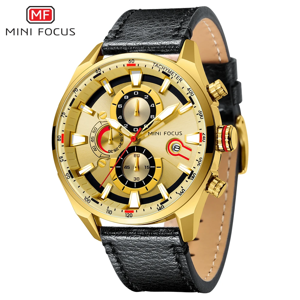 

MINI FOCUS Mens Watches Top Luxury Brand Men Waterproof Sports Watches Leather Strap Business Quartz Men Wrist Watch Relogios