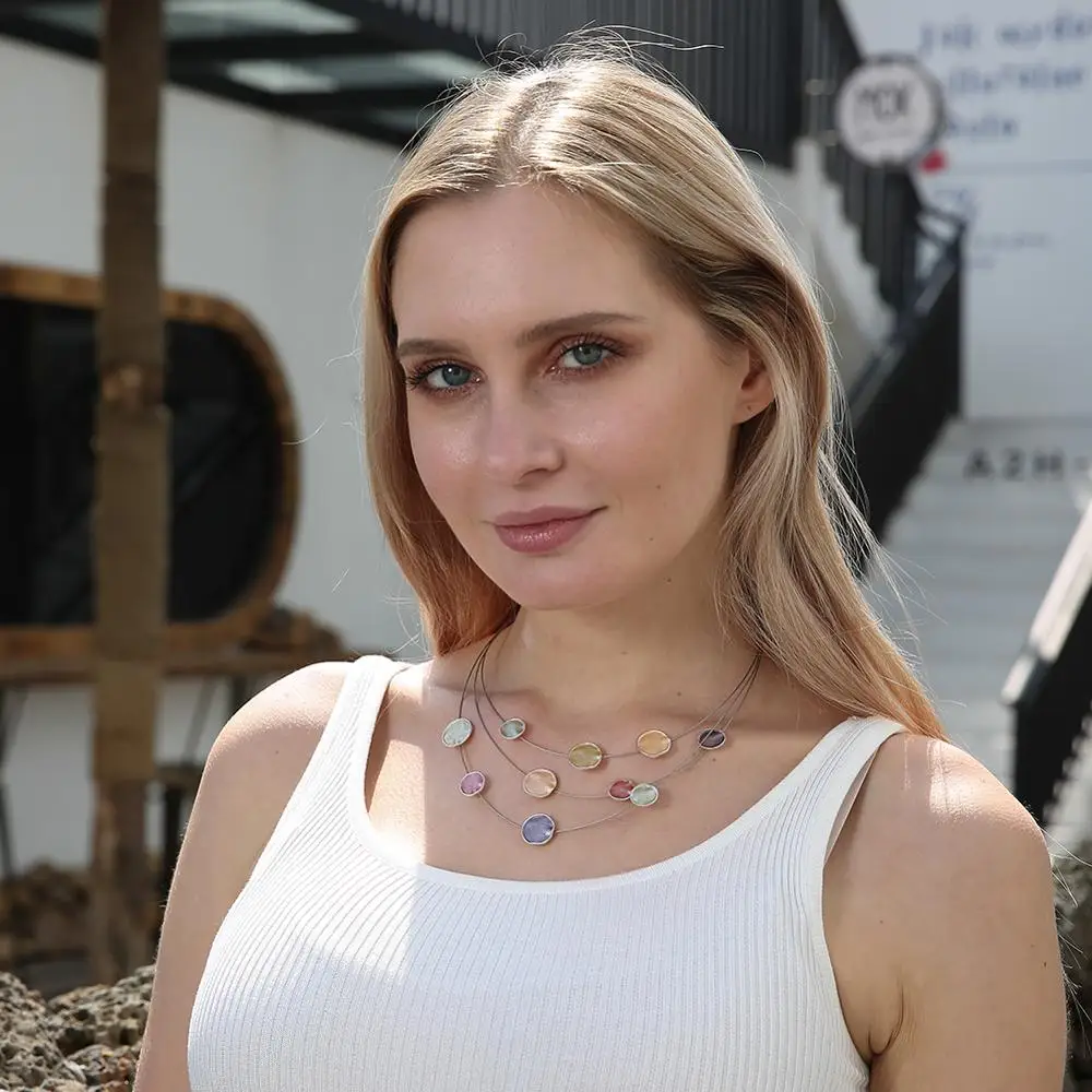 Винтажный цветной эмалевый круглый чокер ожерелье набор для женщин подростков