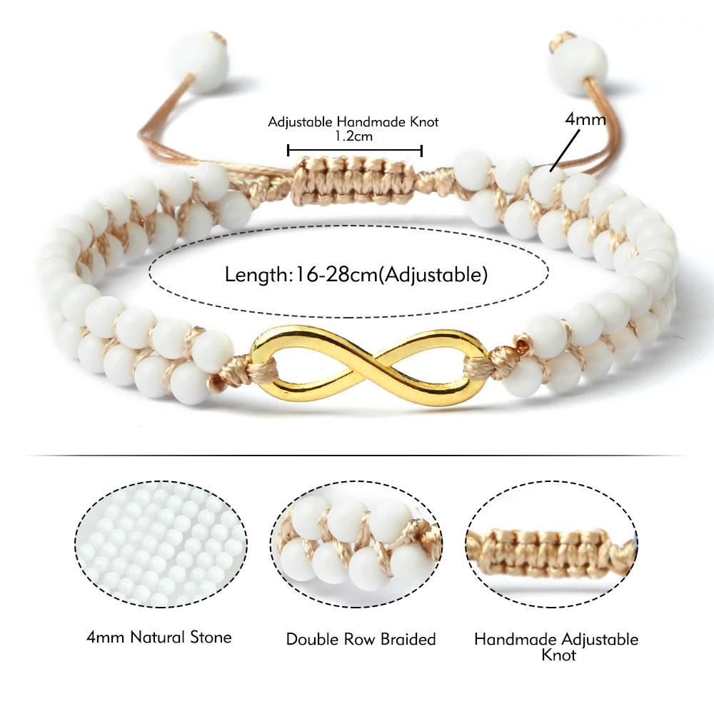 Винтажные браслеты с бусинами из натурального камня золотой и сердечко