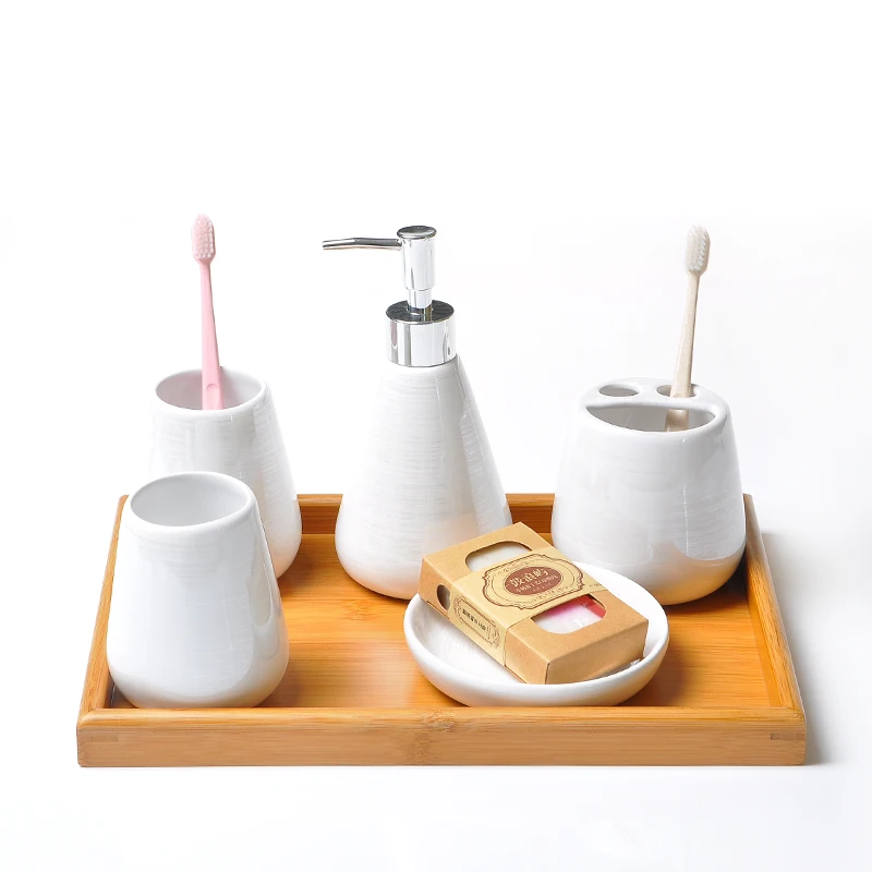 

Ceramic Bathroom Wash Set Simple European-Style Bathroom Toothbrush Holder Gargle Cup Toothbrush Cup Bathroom Supplies