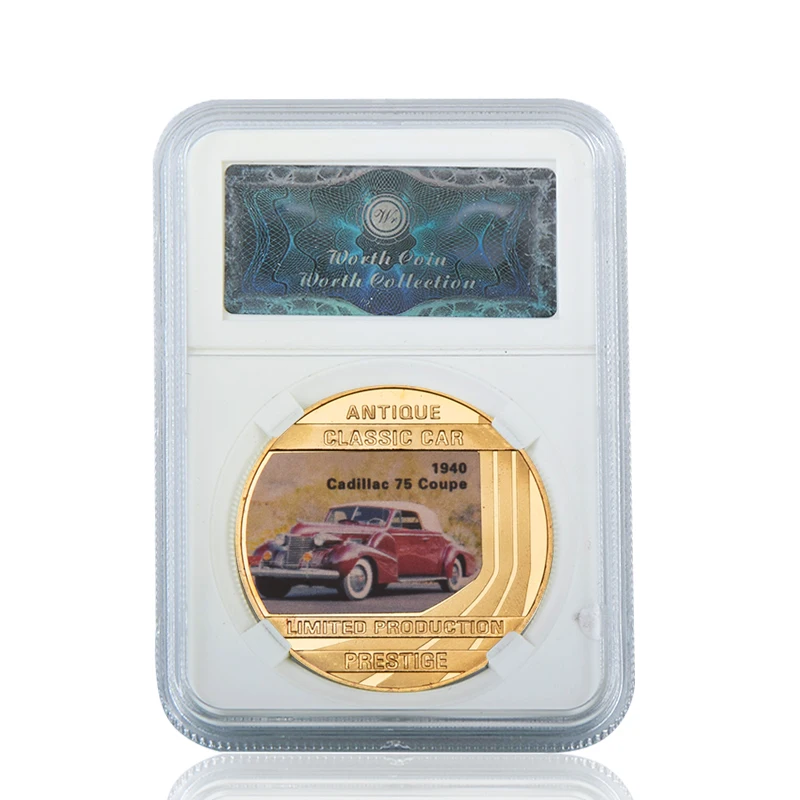 coin 4 with case WR старинные классические автомобильные золотые коллекционные монеты с держателем Cion памятная металлическая монета медаль сувенирный подарок набор дропшиппинг - Цвет: coin 4 with case