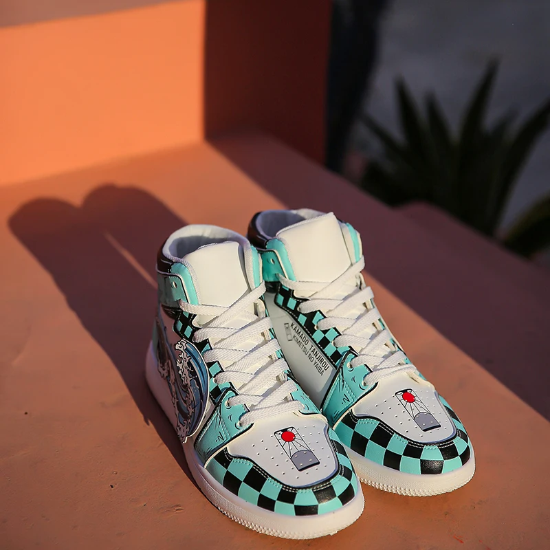 

Dropshipping Anime Sneakers High Top Men Shoes Cartoon Cosplay Women Casual Shoes Anime Shoes Vulcanized Basketball Sneakers 46