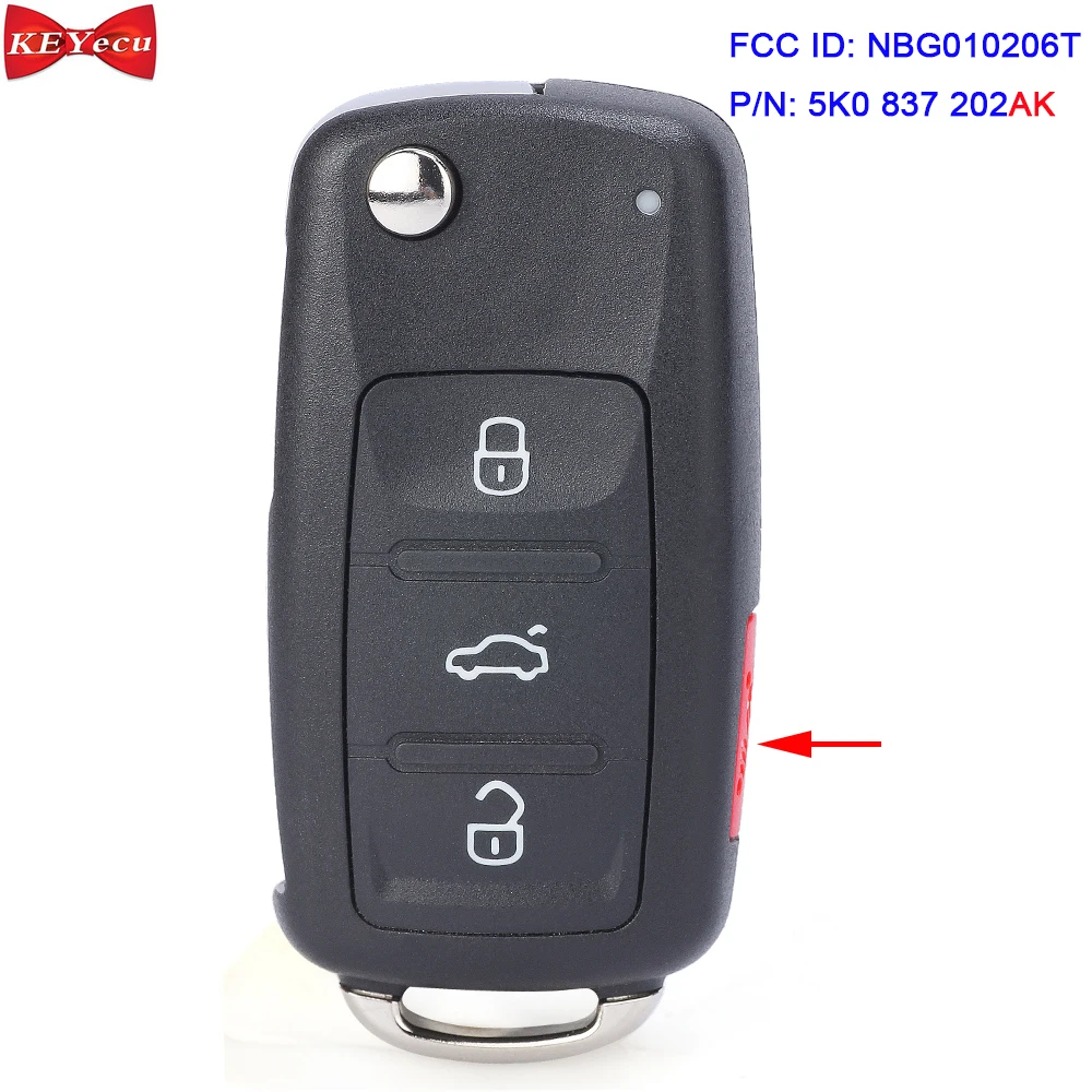 KEYECU для Volkswagen 2011 2012 2013 2014 2015 2016 2017 с Дистанционным Ключом Prox 315 МГц NBG010206T 5K0 837 202 AK/