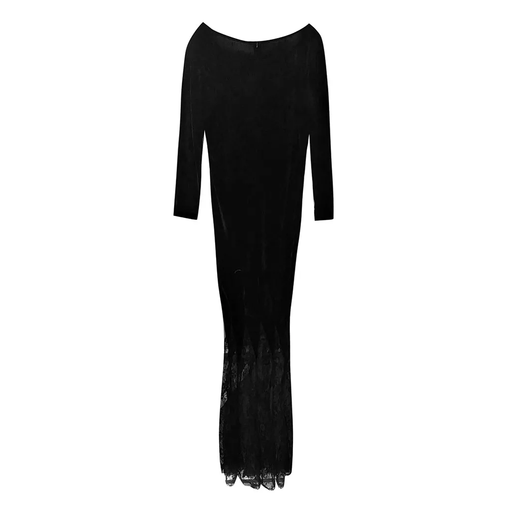 Вечернее платье готическое макси сексуальное черное с глубоким v-образным