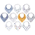 Детскую бандану слюни нагрудники унисекс 10 шт. комплект нагрудники для слюни и прорезывания зубов 100% органического хлопка новорожденных абсорбент гипоаллергенный нагрудники