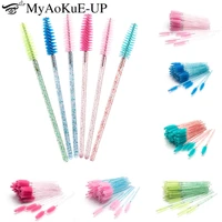 50pcs makeup eyelashes mascara brushes crystal applicator wands brushes cosmetic disposable make up eyelashes extension tools