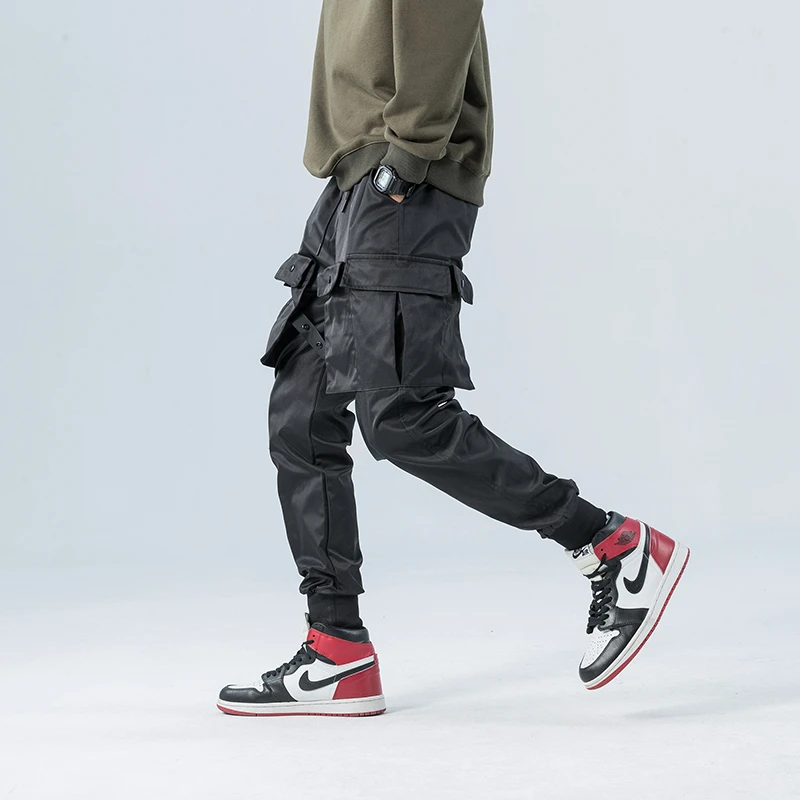 Новинка 2020 спортивные брюки однотонные мужские с эластичным поясом и завязками