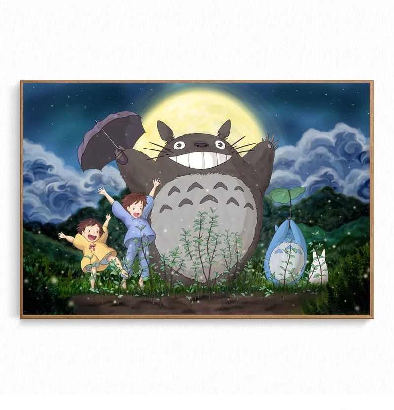Мой сосед Тоторо студия ghioli японский аниме плакат Хаяо Миядзаки настенный