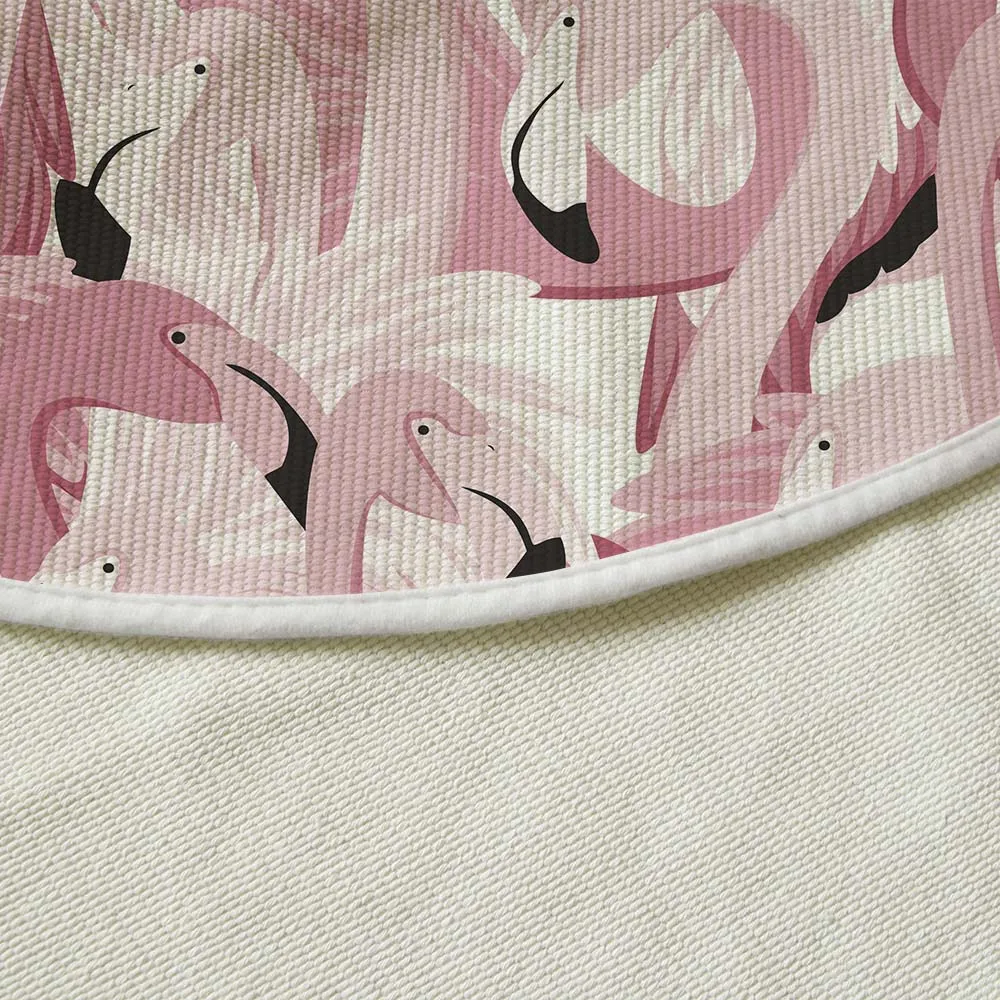 

Silstar Tex Flamingo Round Bedroom Carpets Modern Printed Cotton Floor Rug Kids Room Mat Carpet