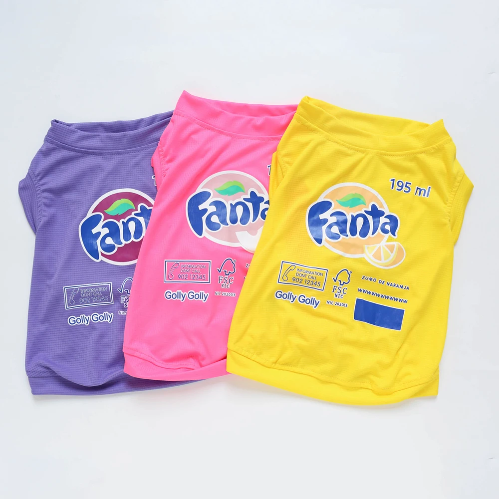 Летняя хлопковая одежда для собак маленьких домашних животных с принтом