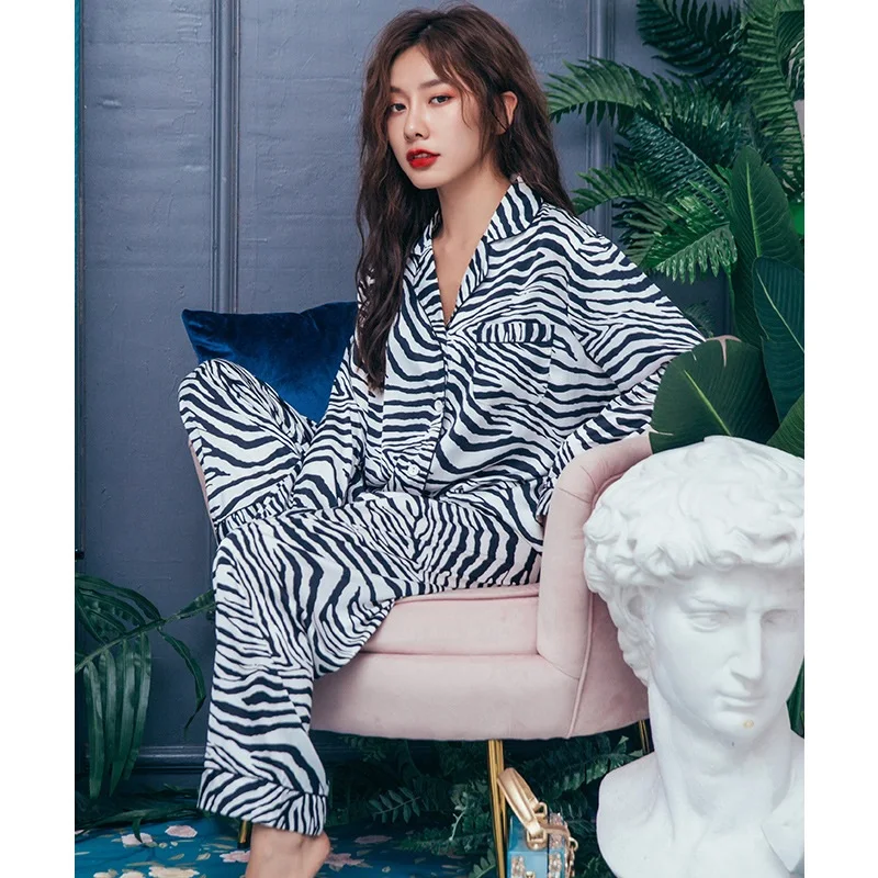 Женская пижама из натурального шелка Smmoloa с длинными рукавами на осень и зиму |