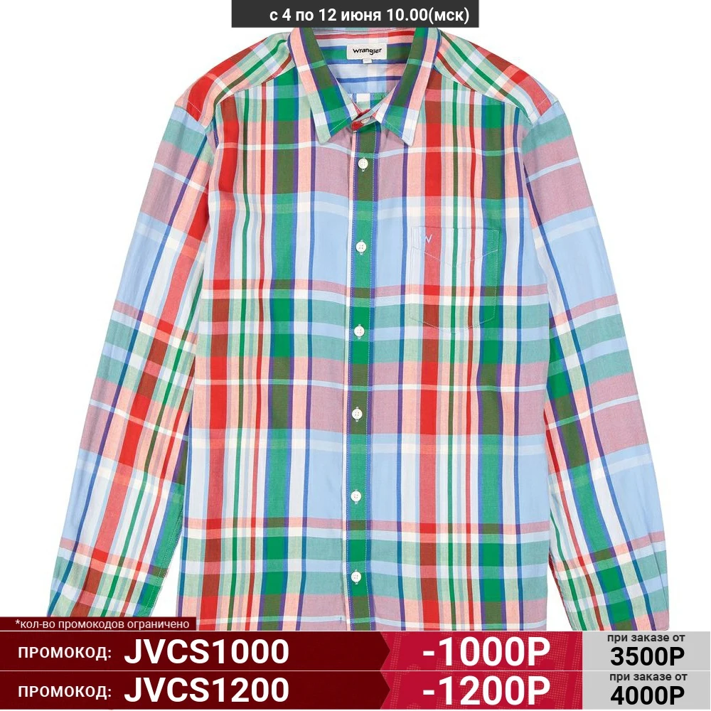 Рубашка Wrangler LS 1PKT BDOWN SHIRT FORMULA RED W5F34SXWO|Беговые куртки| |