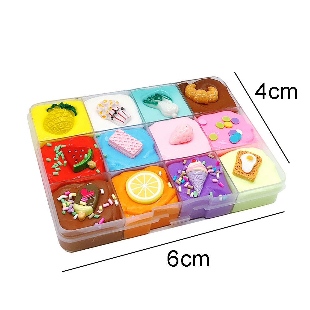 Лизун для детей игрушка 12 слоёнок слизи из в форме тарелки хлопка пушистая