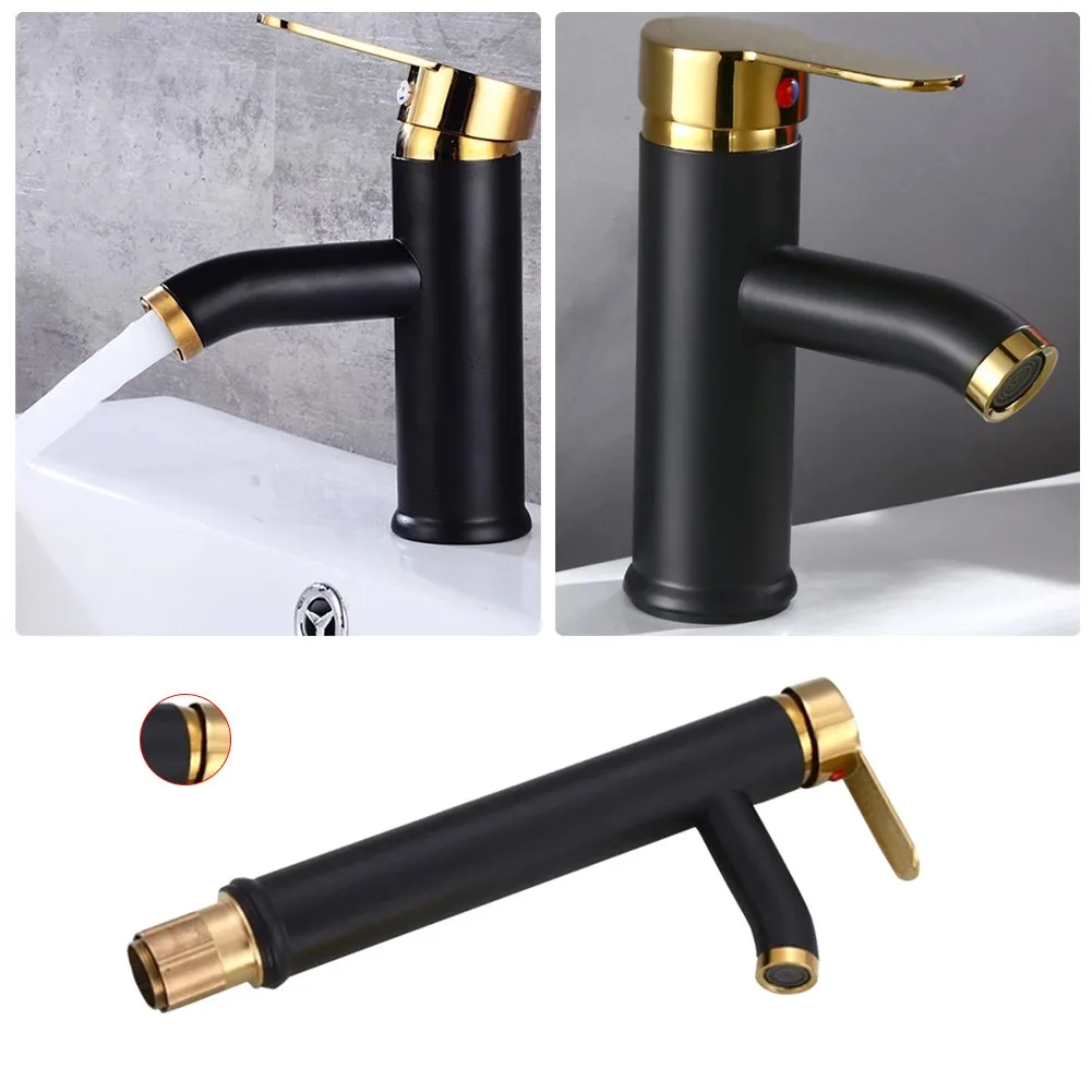 

Matte Black Single Handle Single Hole Cold Hot Mixture Water Basin Faucet Ceramic Valve Bathroom Cabinet Faucet