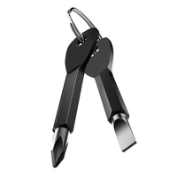 stainless steel mini edc multifunction screwdriver key shape slotted screwdrivers keychain pocket repair tool