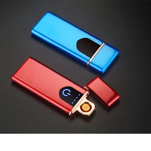 Usb Touch Induction Charging Flameless Lighter Creative Metal Windproof Advanced Cigarette Lighter C