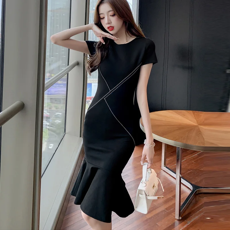 

Women Bodycon Dress Sexy Short Sleeves Slim Party Celebrate Fashion Female Evening Package Hip Vestidos woman 2021