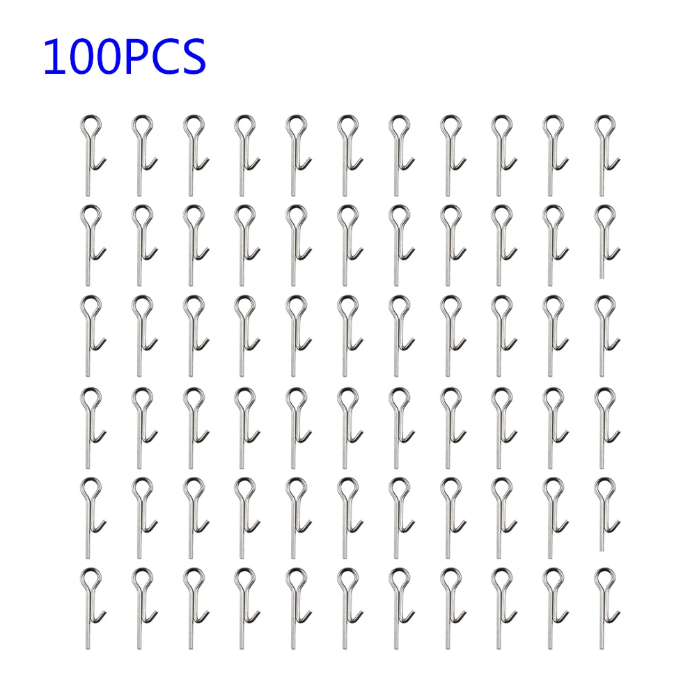 

Stainless Steel Hook pin 100 pcs Fishing Soft Lure Bait Stinger Spike Acc