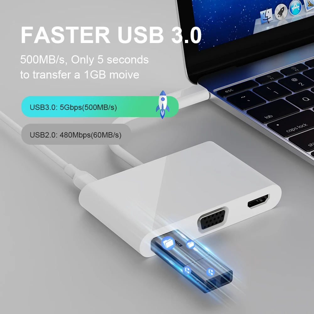 Док-станция для MacBook Pro Huawei Mate 30 3 0 USB-C USB 1 HDMI разветвитель | Компьютеры и офис