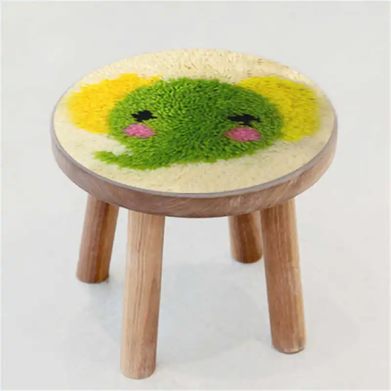 Round Cushion Latch Hook Rug Kits Embroidery Foamiran For Needlework Cartoon Handmade Cross Stitch Small Size 27*27 CM Decor F | Дом и сад