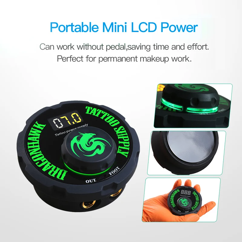Rotary Machine Tattoo Kit Needles Grip Tips Set LCD Mini Power Equipment Supplies | Красота и здоровье