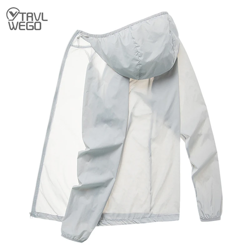 

TRVLWEGO Men Women Hiking Jackets Cycling Windproof Ultra-Light Windbreaker Top Running Coat Reflective Zipper At Night UVProof
