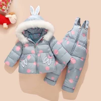 new russian winter suit for children baby girl duck down jacket and pants 2pcs warm clothing set thermal kids clothes snow wear