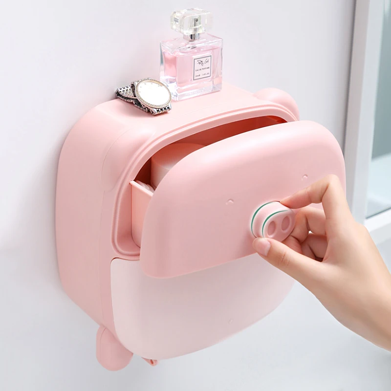 

Toilet Paper Holder Waterproof Wall Mounted for Toilet Paper Tray Roll Paper Tube Storage Box Tray Tissue Box Shelf Bathroom