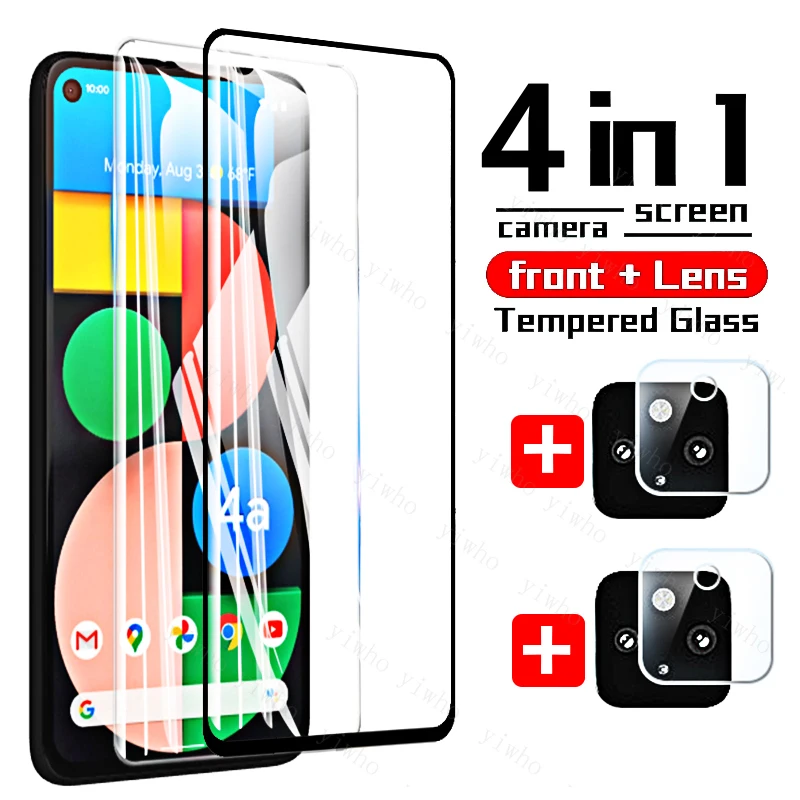 

4 в 1 для Google Pixel 4a 5G Glass на Pixel 4a 5G Camera Lens, защитная пленка для экрана телефона Google Pixel 5 4 A, закаленное стекло