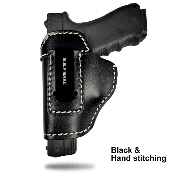 Black-Hand stitch B.B.F MAKE Пистолет Чехол кожаный мешок Patternt сумка доски для S& W М& P щит GLOCK 17 18 19 22 23 26 27 32 42, 43 SpringField Cas - Цвет: Black-Hand stitch
