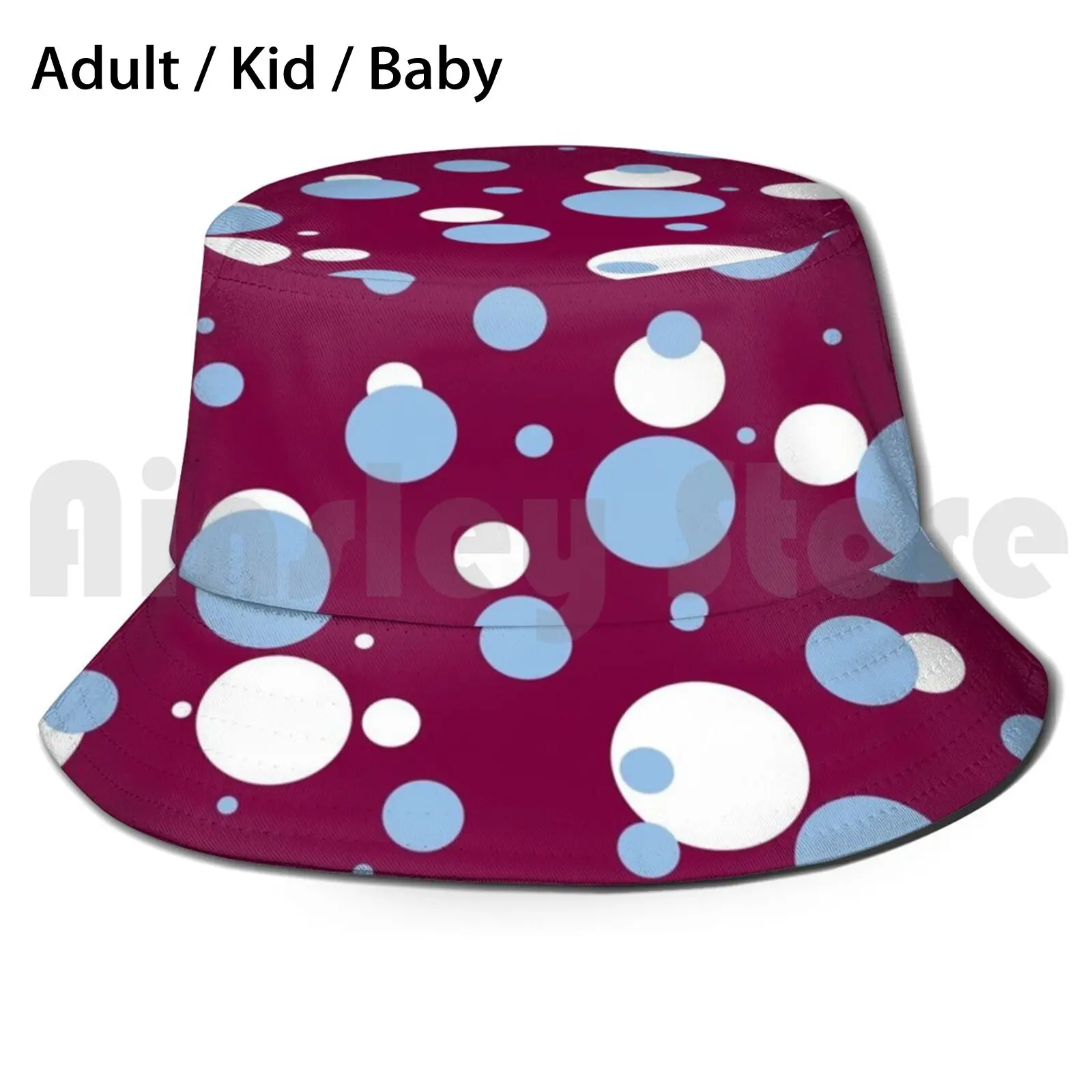 

Villa Bubbles Bucket Hat Adult kid baby Beach Sun Hats Colours Football Footy Sport Soccer Park United Pattern Bubbly