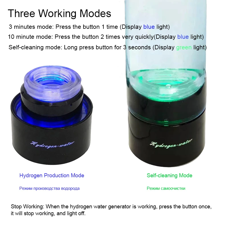 Корейская портативная бутылка для воды с генератором водорода Korea Hydrogen Generator Water Bottle Portable H2 Cup Inhalation Machine SPE&ampPEM Electrolysis Ionizer Breathe Gas Kit on.