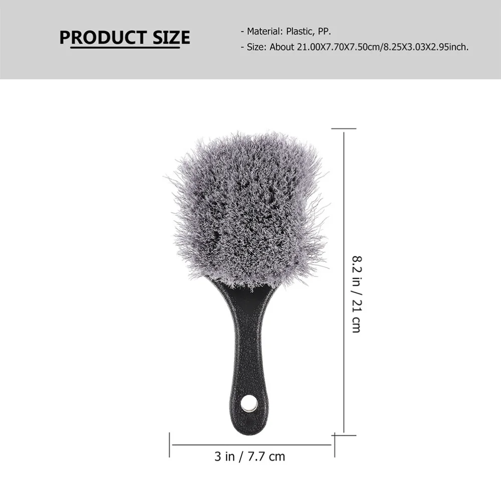 

2pcs Handheld Wheel Cleaner Grey Stiff Brush for Car Tire Washing Dirt