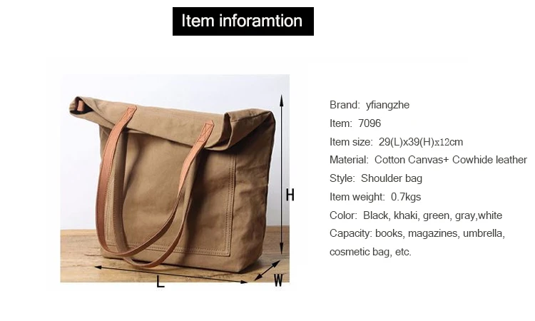 Retro Women Canvas Cotton Shoulder bag, High quality girl's crossbody bags with premium leather handle and Large Capcity
