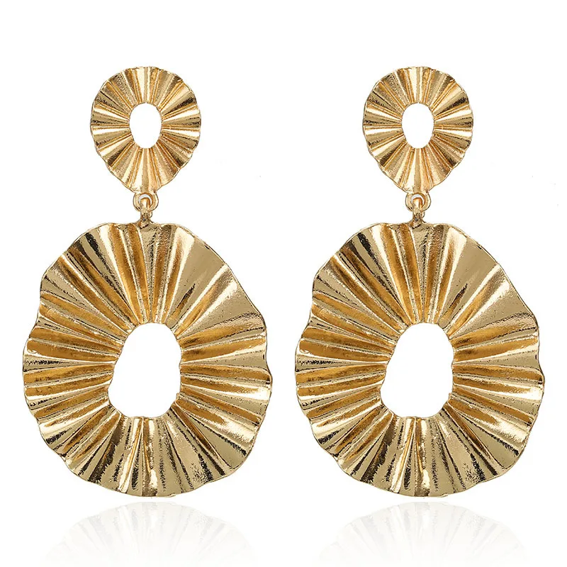 Винтажные серьги большие для женщин массивные Серьги Геометрические золотые