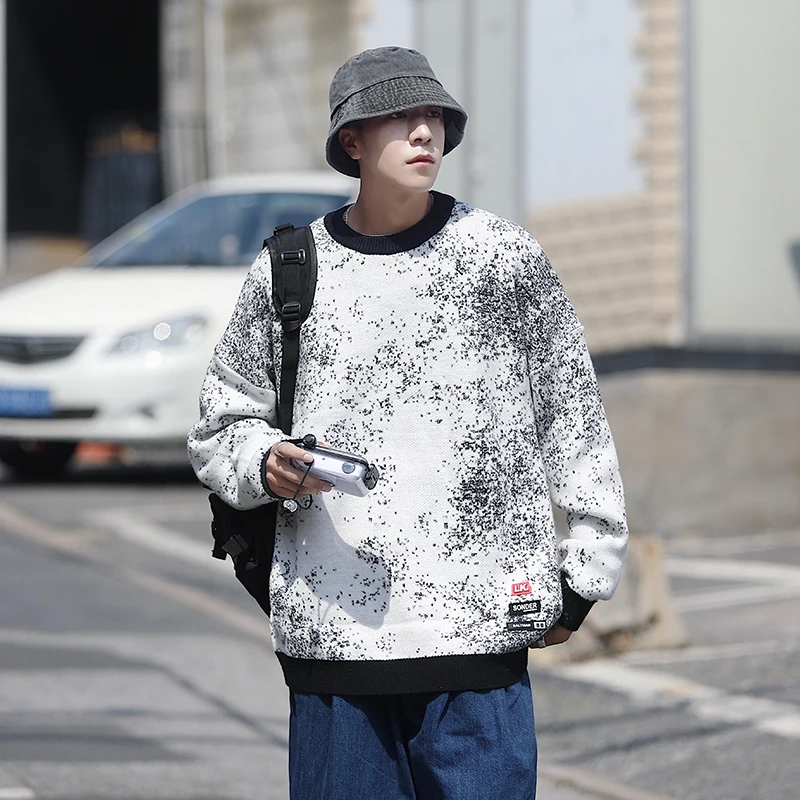 

Мужской Свободный пуловер с круглым вырезом, Повседневный свитер в Корейском стиле, 21/зимой