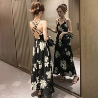2021 news womens wear dress camisole flower casusl popular clothes fashion female backless sexy v neck