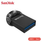 Флэш-накопитель SanDisk Ultra Fit USB 3,1, 128 ГБ, 64 ГБ, Usb-ключ, 32 ГБ, 16 ГБ, флэш-карта памяти, флэш-накопитель, USB-флешка, мини-usb