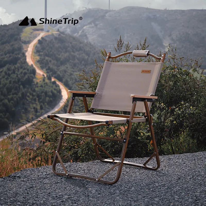 

ShineTrip A387 Outdoor Folding Chair Wood Relax Armchair Portable Foldable Picnic Nature Hike Camping Chair