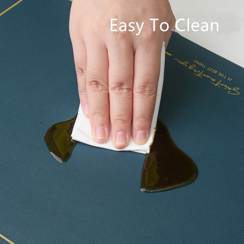 Кожаная подстилка Inyahome с нескользящим ковриком из частиц Настольный коврик для