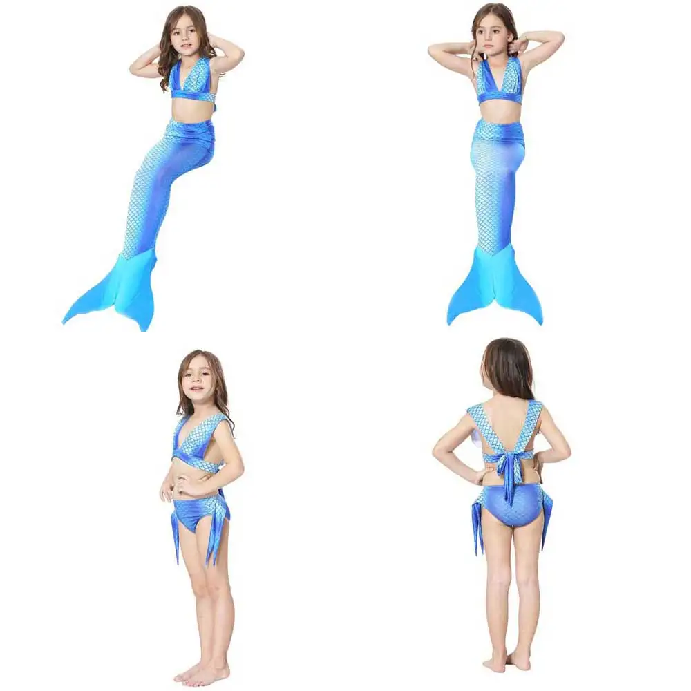 

Classic Girls Mermaid Tail Cosplay Costume Kids Children Performance And Swimming Mermaid Sparkle Tail And Bikini Swimsuit