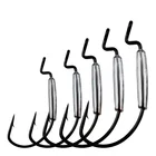 Рыболовные крючки, 5 шт.лот, свинцовый джиг с зазубриной, свинцовый крючок 2 г2,6 г5g6,3 г, Смещенные крючки, пригодные для рыболовных снастей Texas