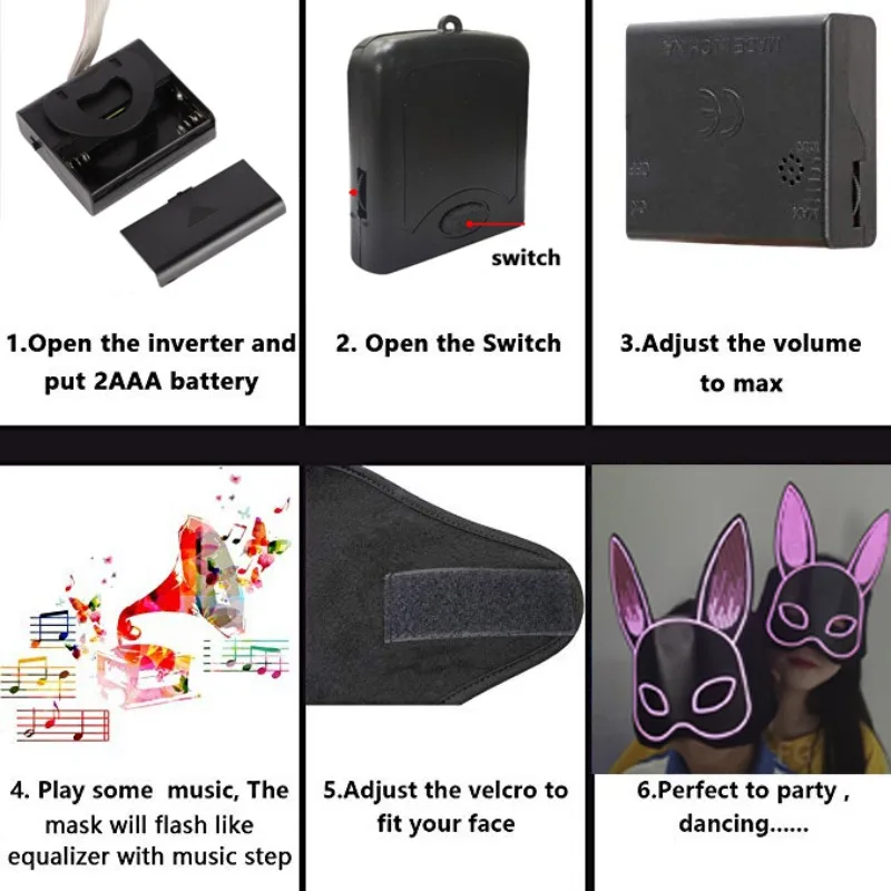 Знак кролика Хэллоуин маска сексуальная DJ музыкальная верхнее лицо покрыты