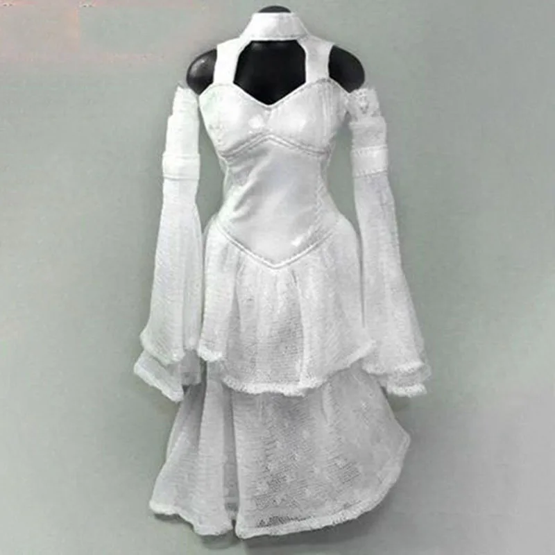

CC35 1/6 Gothic White Wedding Dress Female Soldier Skirt Clothes Fit 12'' PH TBL Action Figure Body