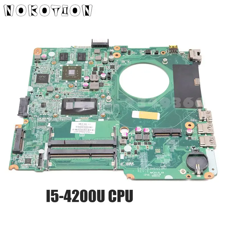 NOKOTION 734426-001 734426-501 основная плата для hp Pavilion 14-N материнская плата для ноутбука DA0U83MB6E0 SR170 I5-4200U DDR3L HD 8670M GPU
