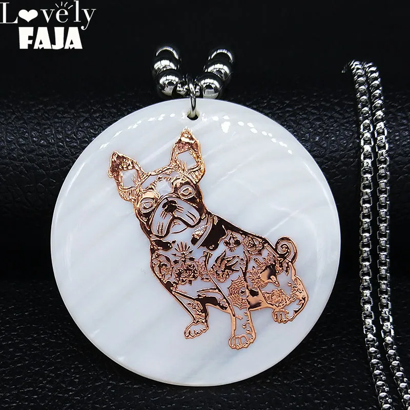 2021 модное ожерелье цепочка в виде бульдога из нержавеющей стали женское большое