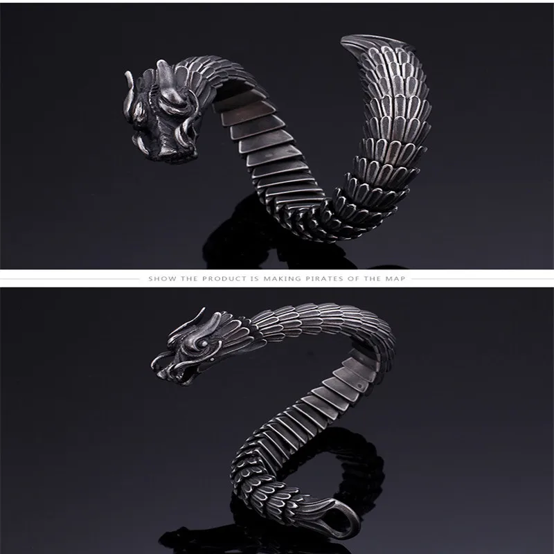 Модный браслет с головой дракона для мужчин черные браслеты дружбы вольфрамовый