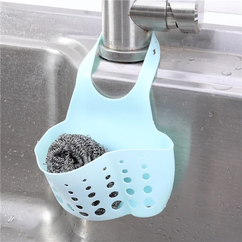 

Adjustable Snap Sink Sponge Storage Rack Hanging Basket Bathroom Accessory Hanger Rack Bathroom Organizer Hanging Storage Holder